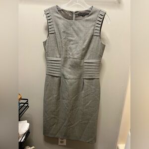 Antonio Melani Classic Corporate Grey Sheath Pleated Dress Size 4